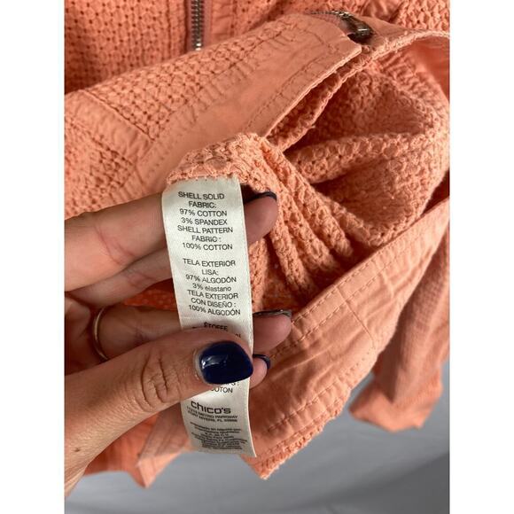 Chicos Asymmetrical Zip textured jacket - Picture 3 of 4